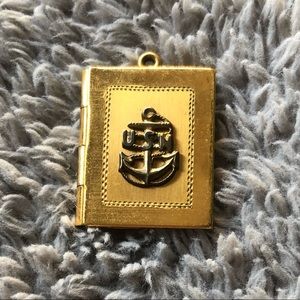 Vintage antique wwii us navy usn chief anchor locket sweetheart gift gold 12k